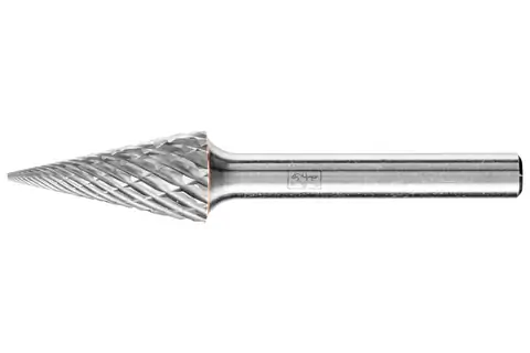 PFERD Carbide Bur SM-5 Pointed Cone Shape OMNI Double Cut 1/2" x 1/2" x 1/4" Shank